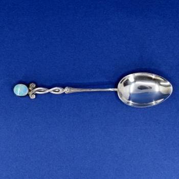 silver caffespoon with opal silver caffespoon with opal