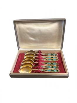 Tea Spoon - enamel, silver - 1980 Tea Spoon - enamel, silver - 1980