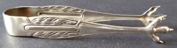 Smaller tongs, silver plated -Art Nouveau ornament